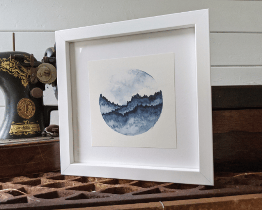 Blue Mountain Original Framed Watercolour 