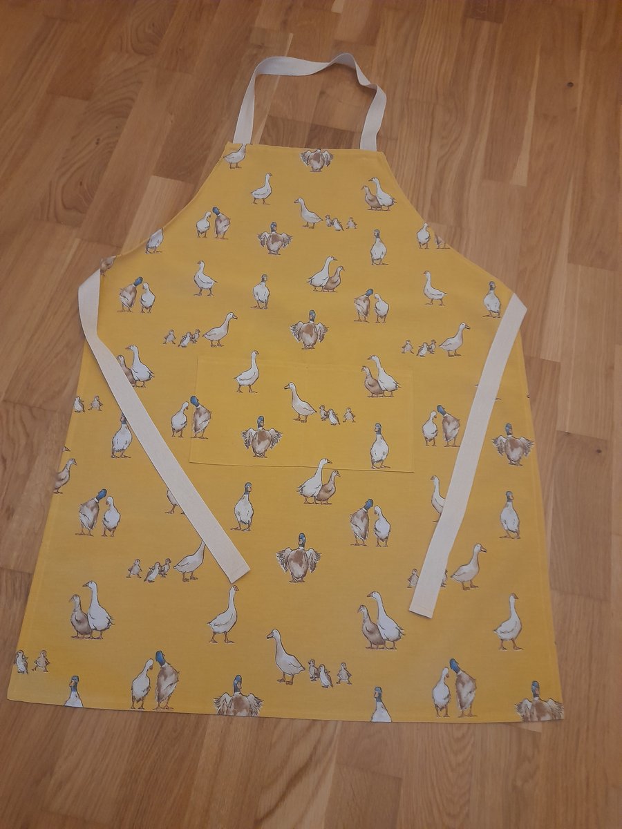Adults Yellow Apron with a Duck Design print