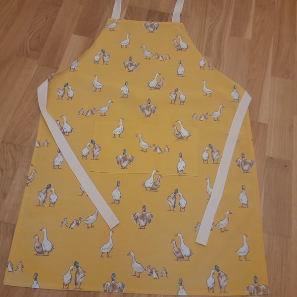 Adults Yellow Apron with a Duck Design print