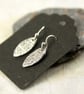 Silver Sleeper Hoops Leaf Drop Sterling Silver Viking Rune - Image 8