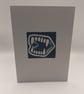 A6 Card & Envelope, Vampire Fangs linocut, hand printed - Image 4