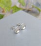 Sterling Silver Honeycomb Curved Disc Stud Earrings - JBJ3045 - Image 2
