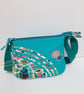 Small turquoise handbag with abstract flowers  - Image 10