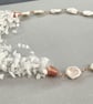 Moonstone & Cultured Pearl Bridal Crochet Necklace - Image 6