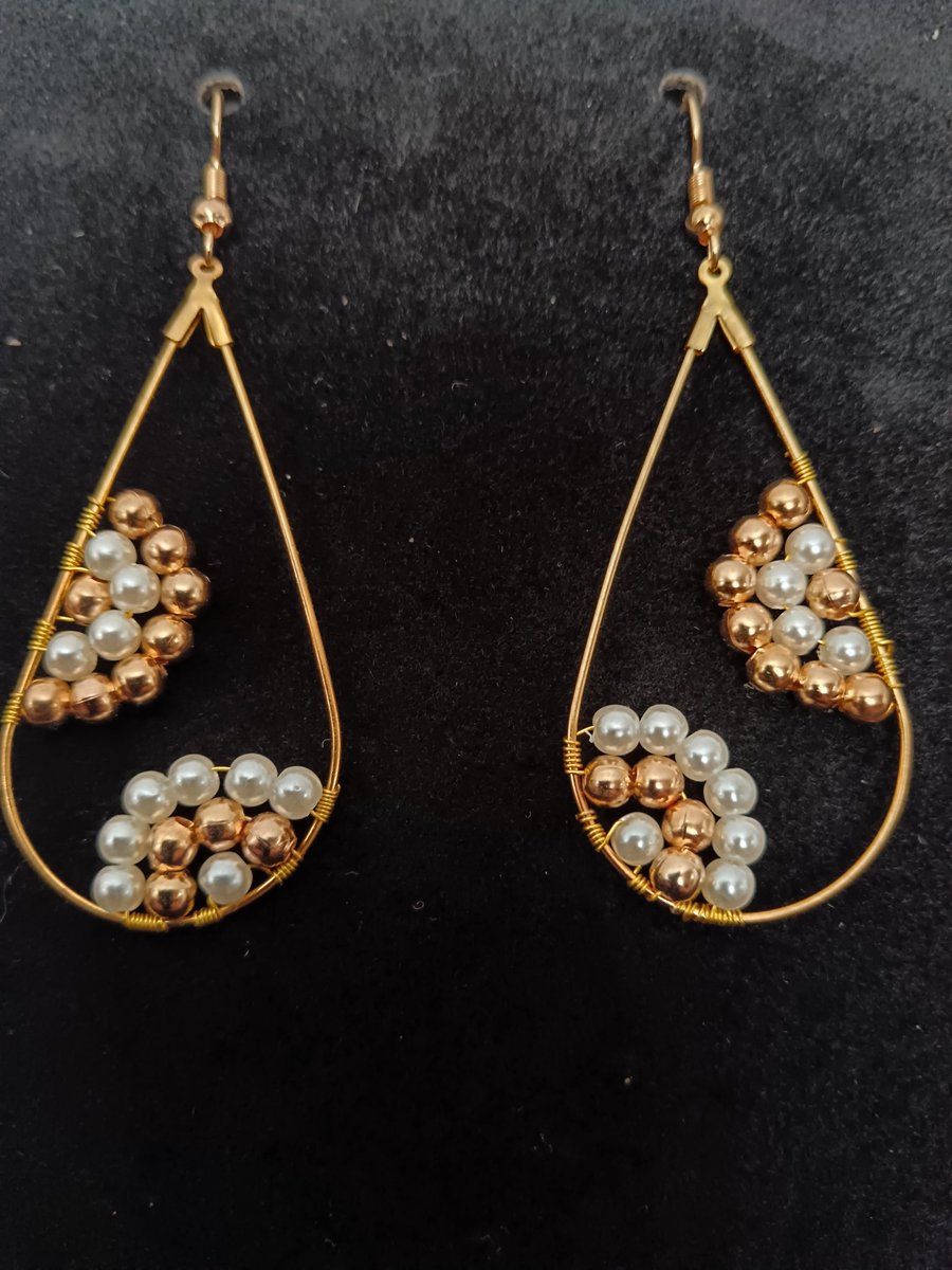 Teardrop Hoop Earrings Hand made