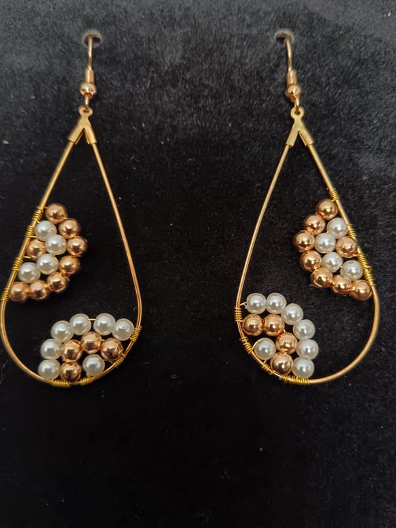 Teardrop Hoop Earrings Hand made