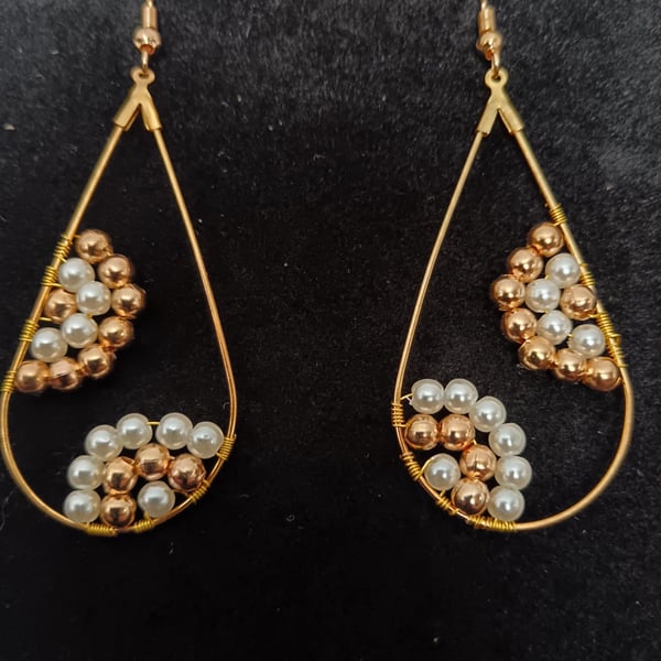Teardrop Hoop Earrings Hand made