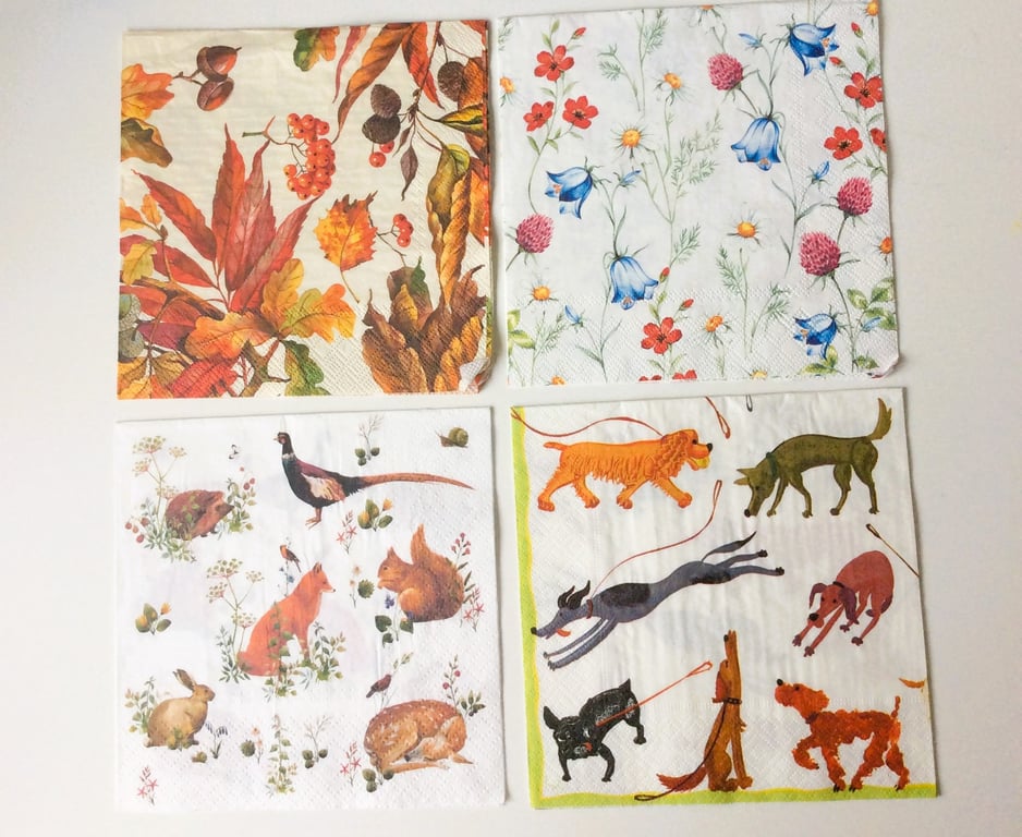 Mixed Design Napkins for Decoupage (Bundle A)