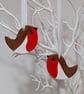 Clay robin decoration,  garden bird hanging decoration, memorial robin - Image 2