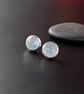 Sterling Silver Moonstone stud earrings, Handmade STONE Design