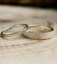 Handmade Silver Tree Bark Wedding Rings - Image 4