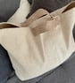 XXL Jute and cotton beach bag with vegan leather handles - Image 5