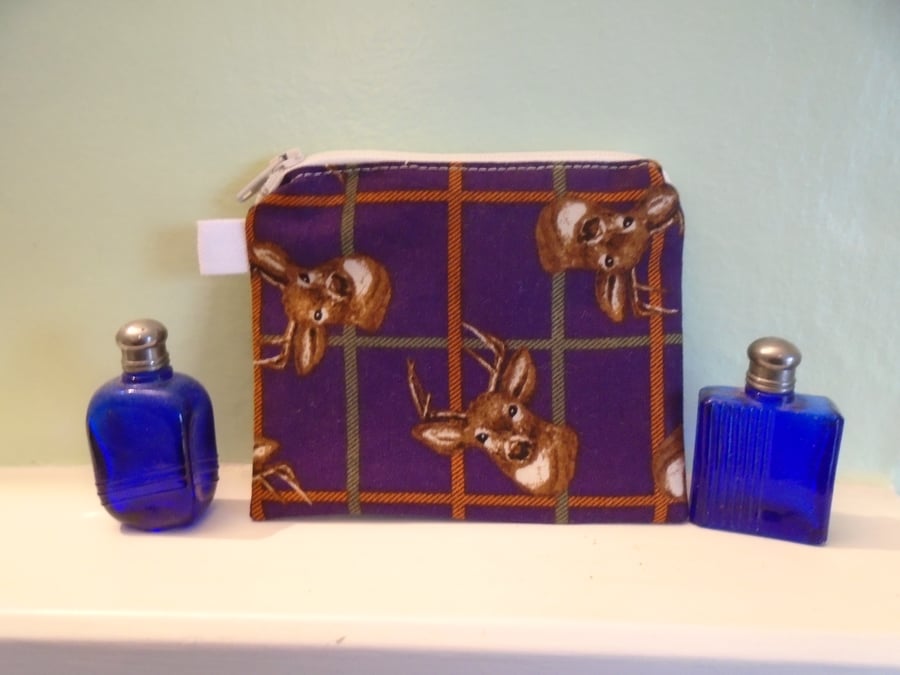 Stags Tartan Coin Purse or Card Holder.