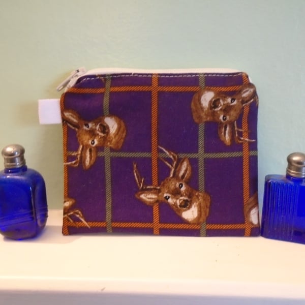 Stags Tartan Coin Purse or Card Holder.