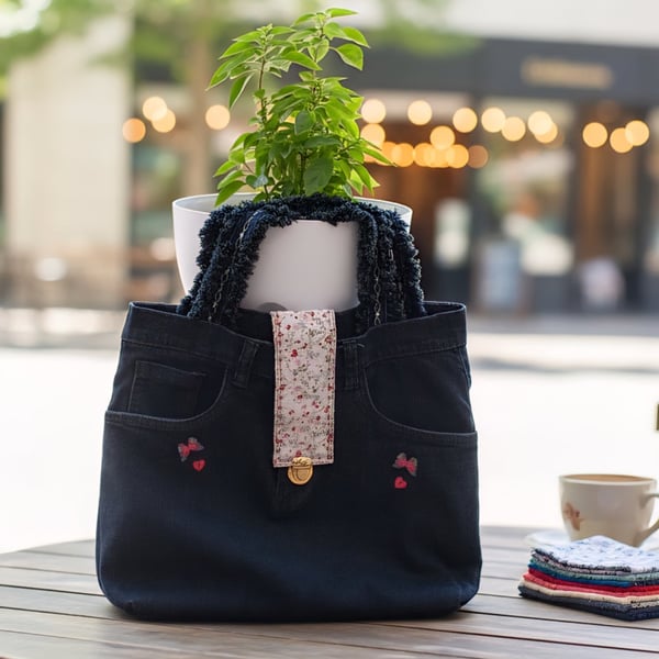 Tassel ragga denim bag