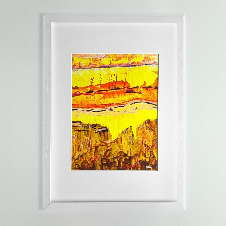 'Desert Frontiers' A4 Framed Original Painting on Paper