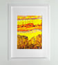 'Desert Frontiers' A4 Framed Original Painting on Paper - Image 1