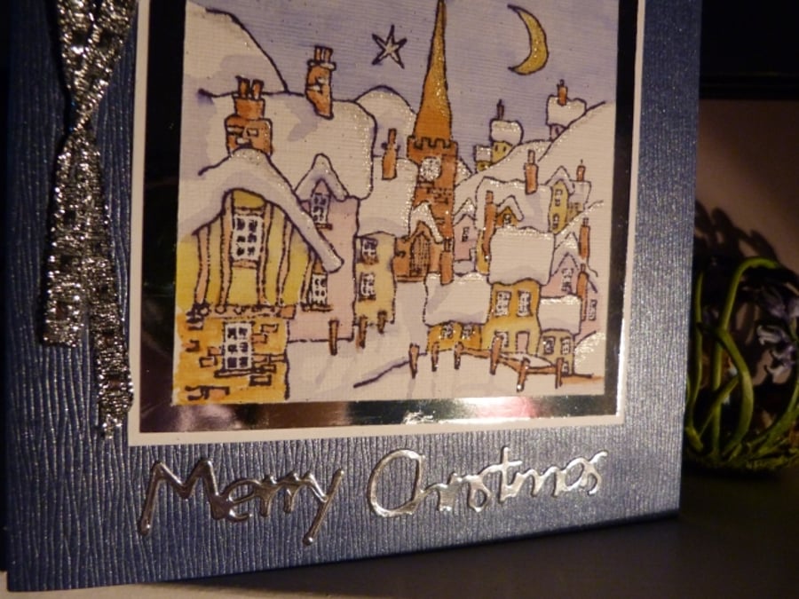 SALE  Snowy Village Christmas Card (2)