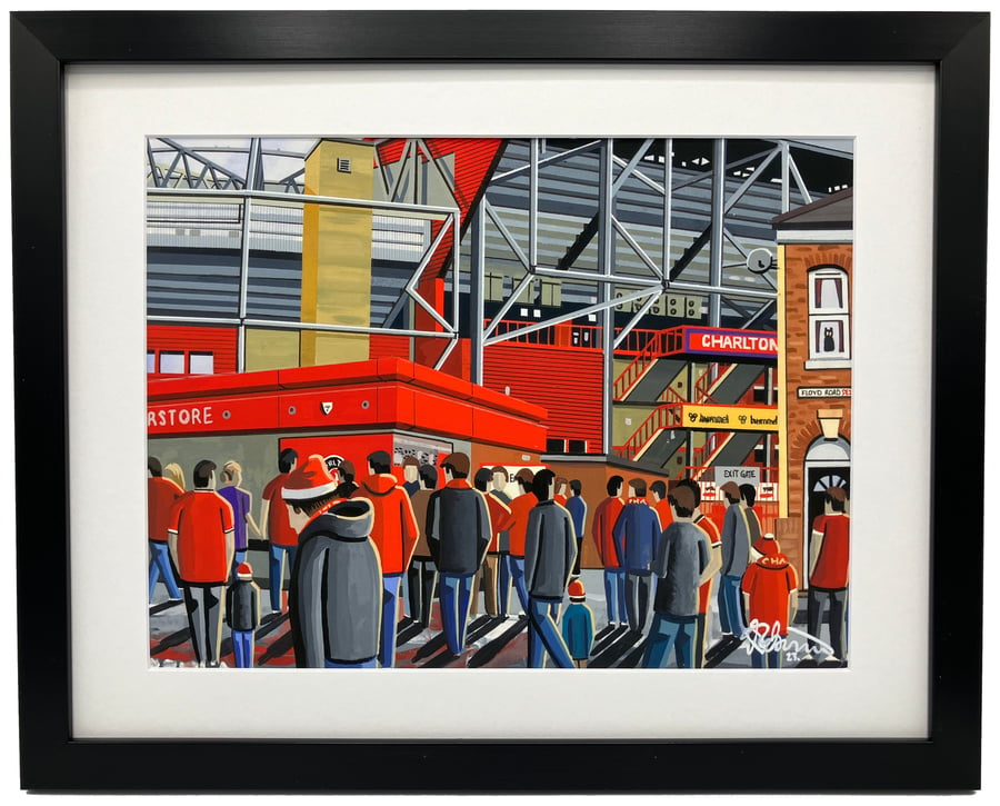 Charlton Athletic FC, The Valley, Framed Football Art Print 14" x 11" Frame Size