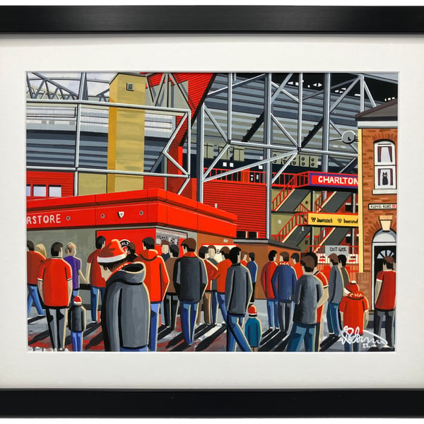 Charlton Athletic FC, The Valley, Framed Football Art Print 14" x 11" Frame Size