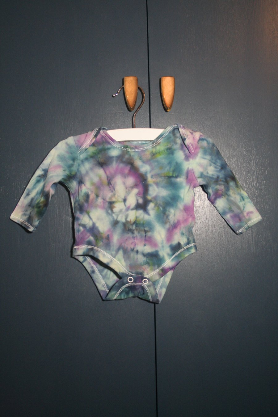 First Size Long Sleeved Vest with Beautiful Ice Dyed Swirl