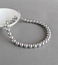 Chunky Silver Pearl Jewellery Set - Single Strand Light Grey Wedding Jewellery - Image 2