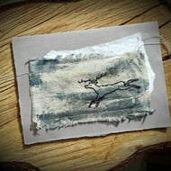 Migration Stitched Deer Card - MADE TO ORDER