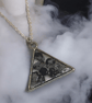 Snowflake Obsidian Silver plated Triangle Worry Stone Necklace - Free Postage - Image 2