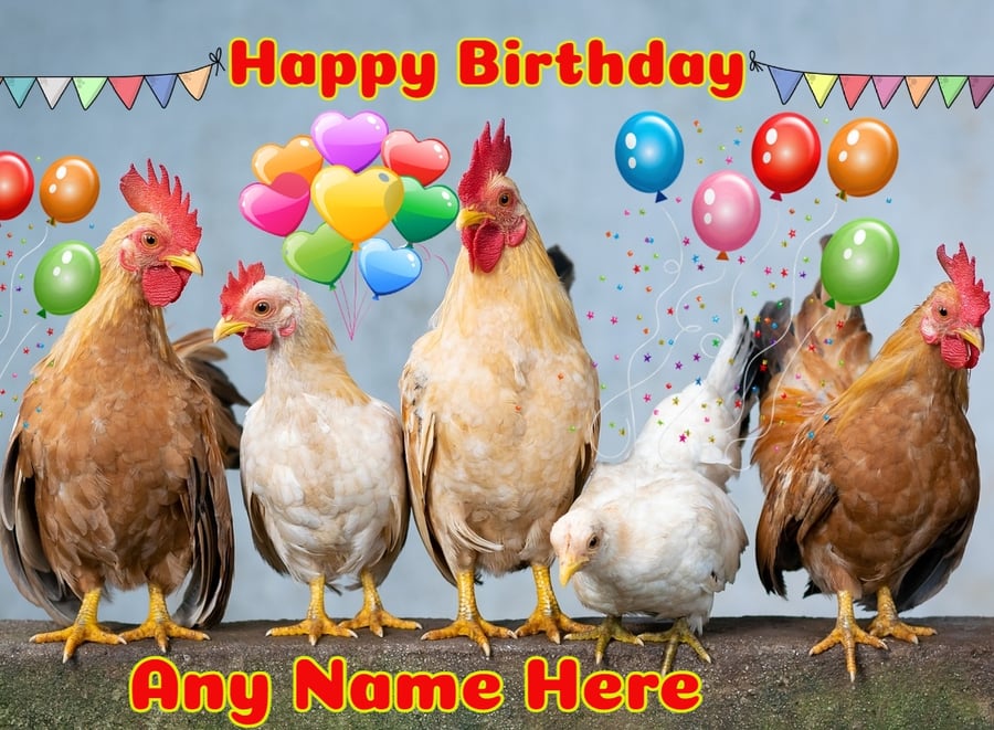 Personalised Chickens Card Happy Birthday 