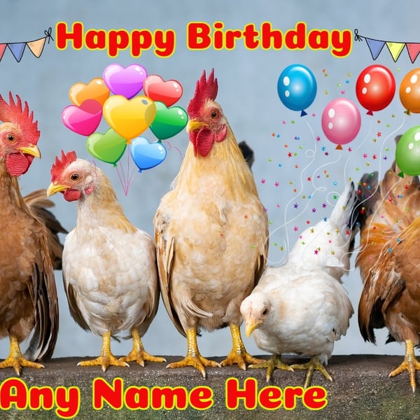 Personalised Chickens Card Happy Birthday 