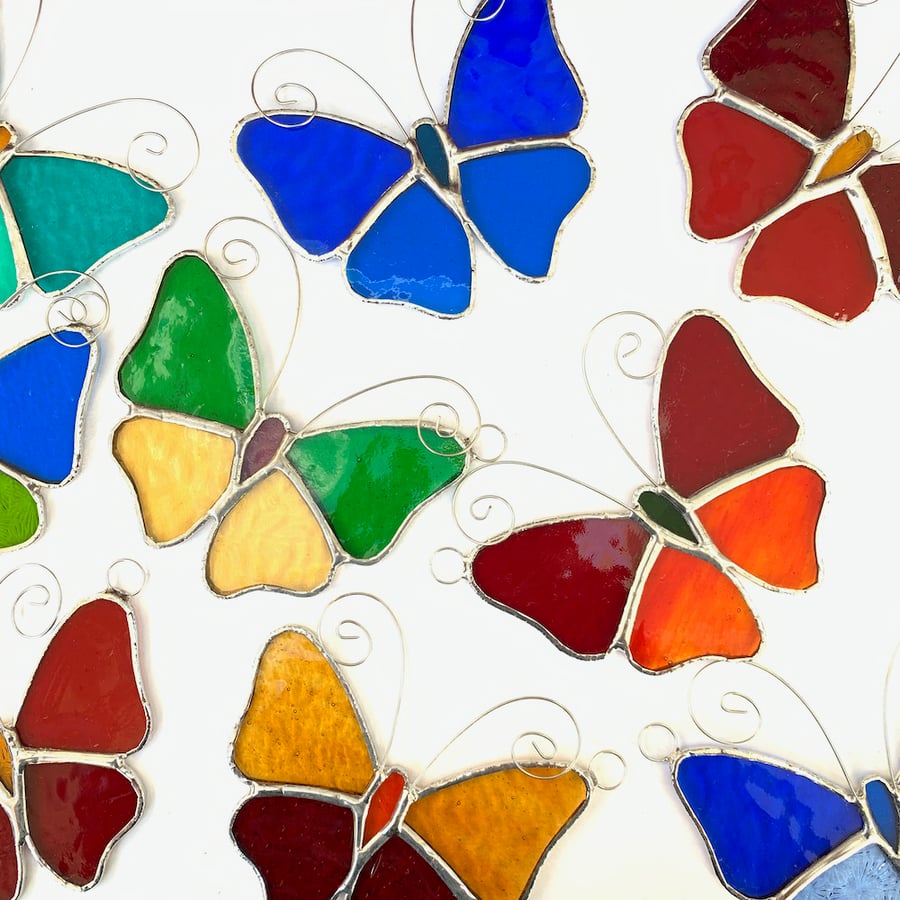 Stained Glass Butterfly Suncatcher - To Order - Handmade Decoration