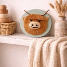 Highland Cow Wall Decor, Handmade Rustic Farmhouse Art,Country Cottage Gift.