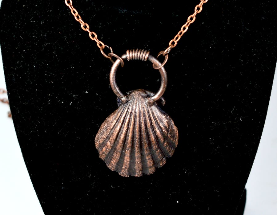 Flat Seashell copper necklace