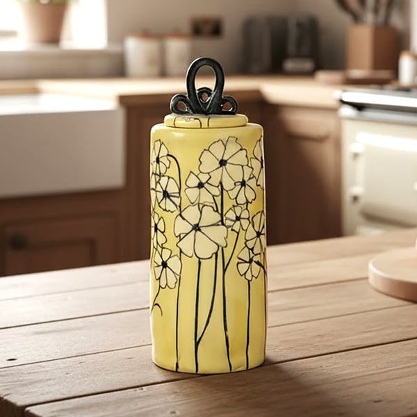 'Full Bloom' lidded jar