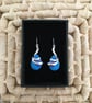 Vibrant Blue Teardrop Wave Earrings - Image 1