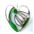 Snowdrops Heart Suncatcher Stained Glass 014