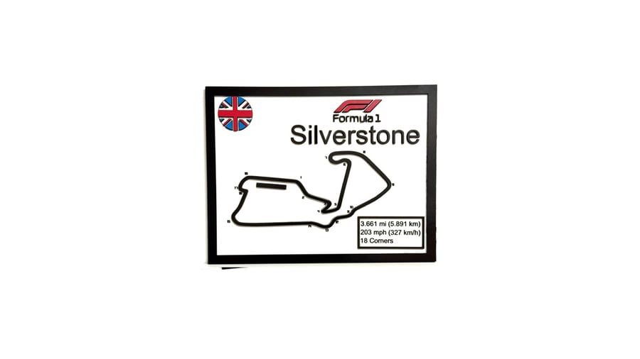 Formula One Circuit wall Hanging - Man cave decor
