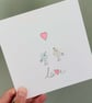 Sea Glass Lovebirds Card, Handmade Anniversary & Wedding Card, Keepsake Card - Image 3