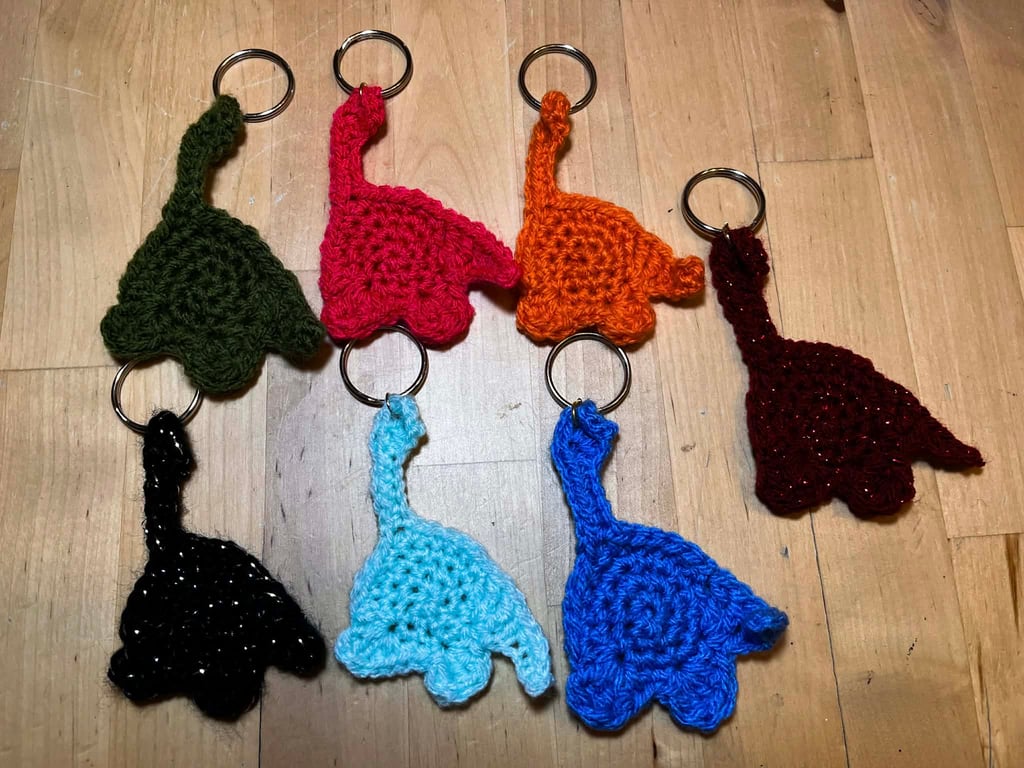 Crochet Dinosaur Keychains
