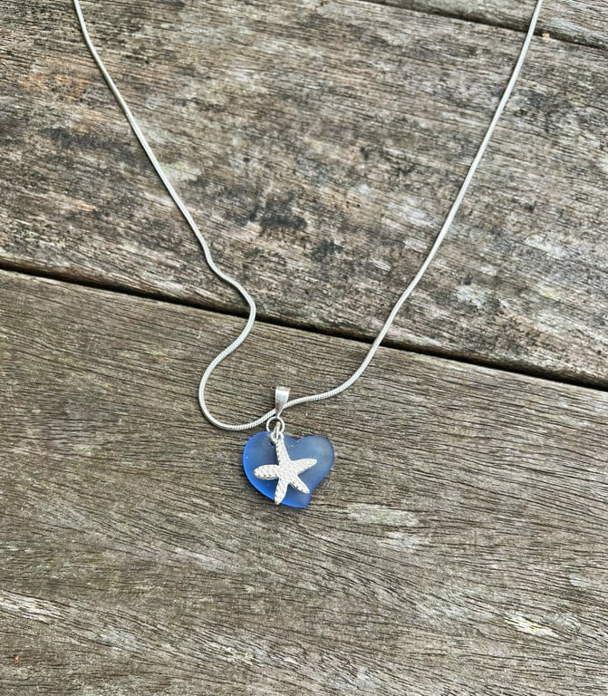 Blue Seas & Silver Stars Necklace 