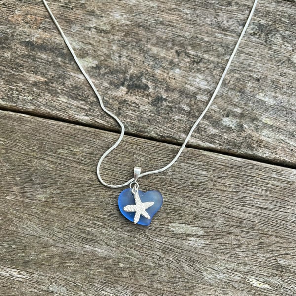 Blue Seas & Silver Stars Necklace 