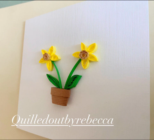 Quilled Daffodil Mothers Day Card