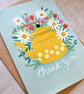 Yellow Teapot & Daisies Thank you card - Image 3