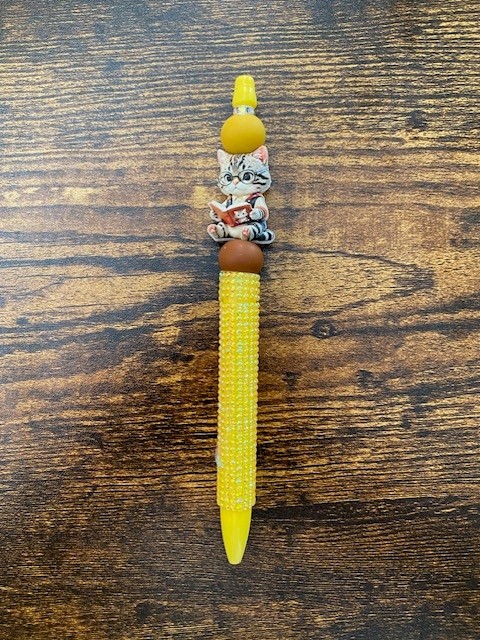 Kitty Beaded Pen (includes one refill)
