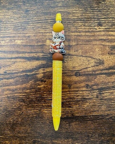 Kitty Beaded Pen (includes one refill)