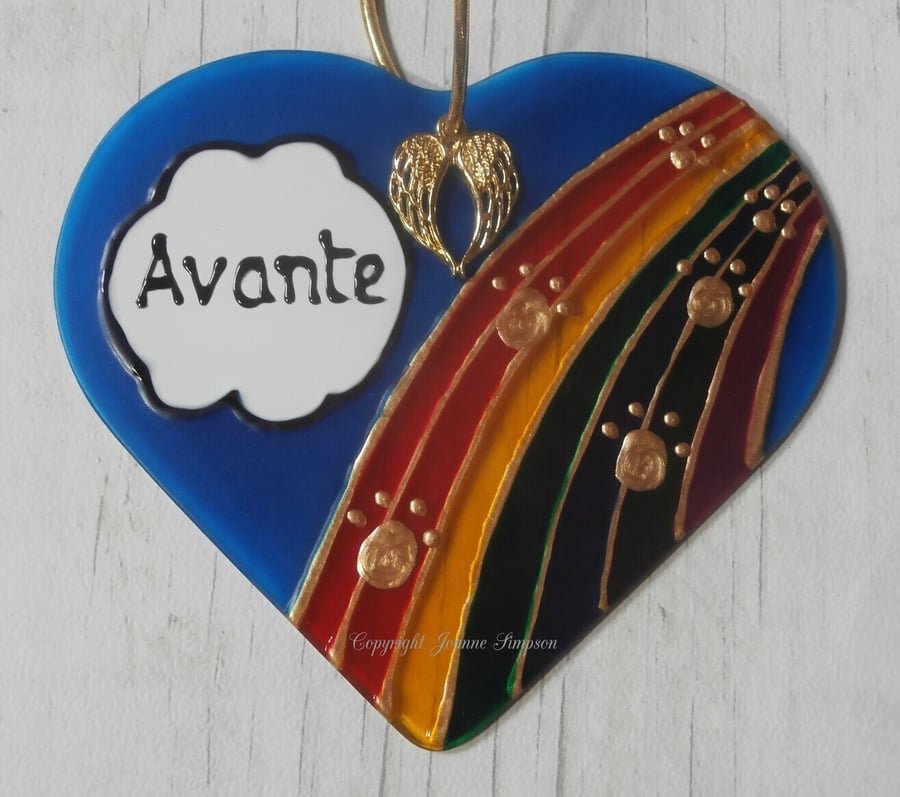 Rainbow Bridge pet memorial sun catcher decoration with charm