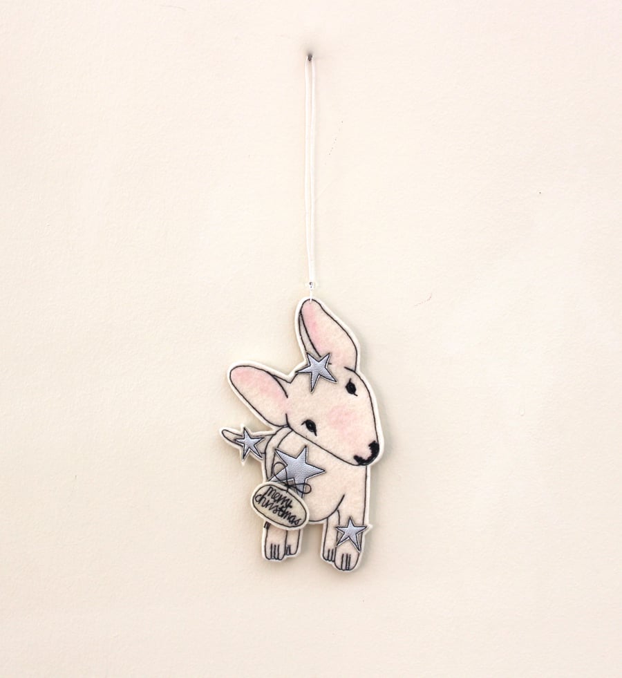 'English Bull Terrier Puppy' - Hanging Decoration