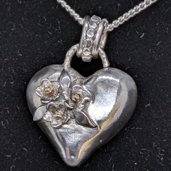 Heart pendant, Sterling silver heart necklace