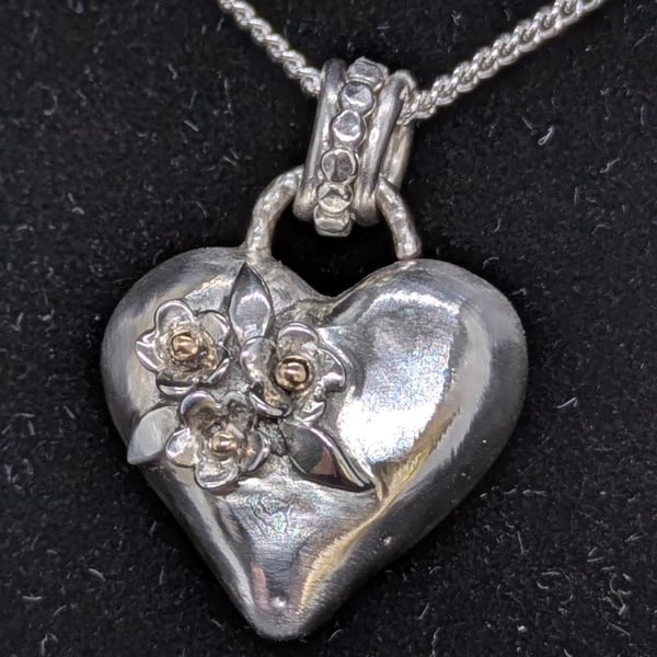 Heart pendant, Sterling silver heart necklace
