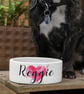 Personalised Pet Bowls Pink or Blue Heart Shape Colour Small and Large  - Image 3
